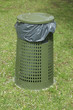 Green garbage can