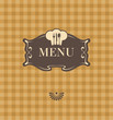 menu with a chef's hat and cutlery