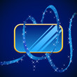 Vector: Blank blue glossy banner wrapped with ribbon. Blank blue glossy banner wrapped with ribbon.