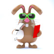 Chocolate bunny hands out a red card