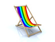 beach chair with peace flag