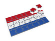 Dutch flag made of puzzles.
