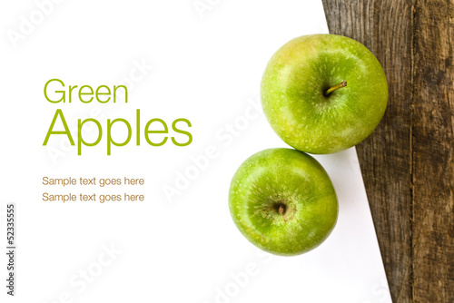 Photo: Green apples and white paper Green apples and white paper