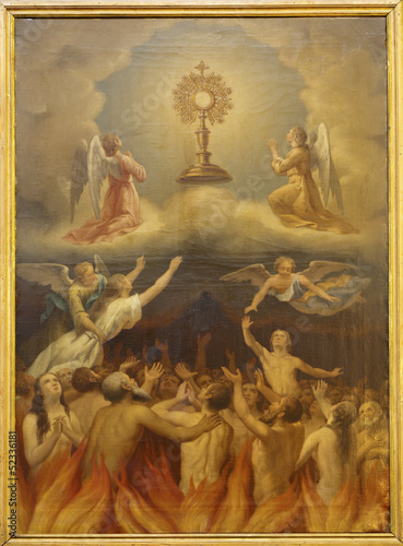 Photo: Madrid - Eucharist and the souls in purgatory. Madrid - Eucharist and the souls in purgatory.