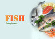 Fresh seafood on ice