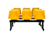 Yellow plastic chairs
