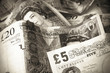 British currency - sepia treatment
