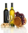 Wine and corks isolated on white