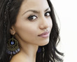 Beautiful young womans face profile shot