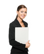 Frau mit Mappe