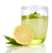 Lemonade in glass isolated on white