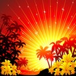 Red Sunset on Tropical Seascape-Paesaggio Tropicale al Tramonto