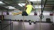 Athlete making leg less rope climb crossfit exercise