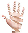 Photo: hand symbol that means five on white background hand symbol that means five on white background