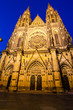 Night-view of St. Vitus Cathedral in Prague (Czech Republic)
