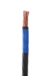 Cleared copper electric cable isolated on white background 