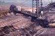 A giant bucket-wheel excavator in a brown-coal mine