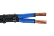 Cleared copper electric cables isolated on white background 