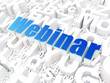 Education concept: Webinar on alphabet background