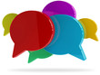 Cloud group of speech text bubbles
