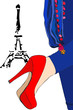 Vector: Moda sotto la Torre Eiffel Moda sotto la Torre Eiffel