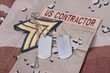 us contractor uniform with dog tags and sergeant rank patch