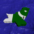 Pakistan map flag in abstract ocean illustration