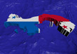Panama map flag in abstract ocean illustration