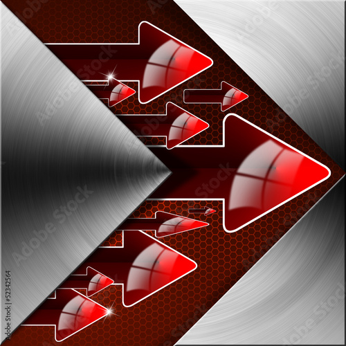 Illustration: Flow Red Arrows Background Flow Red Arrows Background
