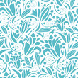 Vector: Vector blue lily silhouettes seamless pattern background with Vector blue lily silhouettes seamless pattern background with
