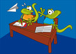 lézard,margouillat,classe,école,écolier,personnage,mascotte