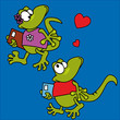 lézard,margouillat,amoureux,sentiment,personnage,mascotte