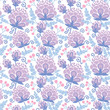 Vector: Vector soft purple flowers seamless pattern background with hand Vector soft purple flowers seamless pattern background with hand
