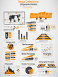 RETRO INFOGRAPHIC DEMOGRAPHIC WORLD MAP ELEMENTS
