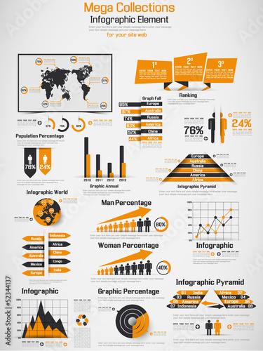 Vector: RETRO INFOGRAPHIC DEMOGRAPHIC WORLD MAP ELEMENTS RETRO INFOGRAPHIC DEMOGRAPHIC WORLD MAP ELEMENTS