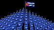 pyramid of men with rippling Cuba flag animation