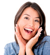 Woman looking surprised