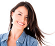 Woman loving her hair