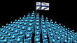 pyramid of men with rippling Finland flag animation
