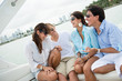 Friends having fun sailing
