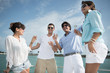 Friends on a yacht