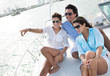 Friends sailing on a boat