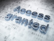 Privacy concept: Silver Access Granted on digital background