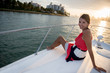Woman in a yacht