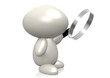 Figure and magnifying glass