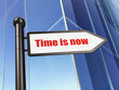 Timeline concept: Time is Now on Building background
