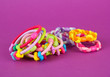 Scrunchies  on a pink background