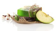 Hand made soap and ingredients for soap making, isolated