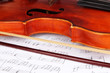 Classical violin on notes