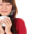 Enjoying a cup of coffee